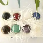 Wholesale Natural Rainbow Crystal Ball Natural 7 Chakra Crystal Ball Set Box Home Decoration
