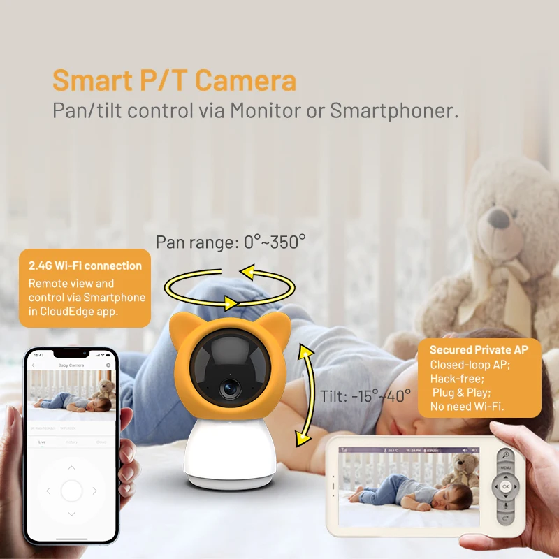 Advanced Baby Monitoring1080P HD Camera 5 Inch Color Display Delivering Unparalleled Clarity Your Beloved Baby's Well being