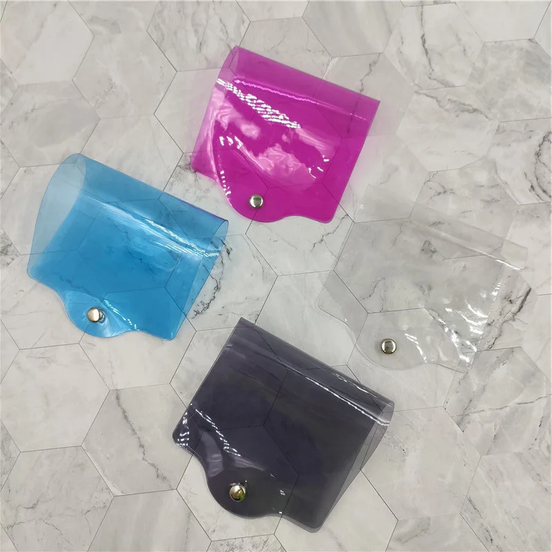 A2856  In Stock Adult Students Packing Clip Foldable Clear Temporary Folder Transparent PVC Storage Clips