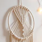 Wholesale Cotton Woven Boho Mini Macrame Dream Catcher Diy Big Kids Moon Dreamcatcher For Home Wall Hangings Natural Crafts