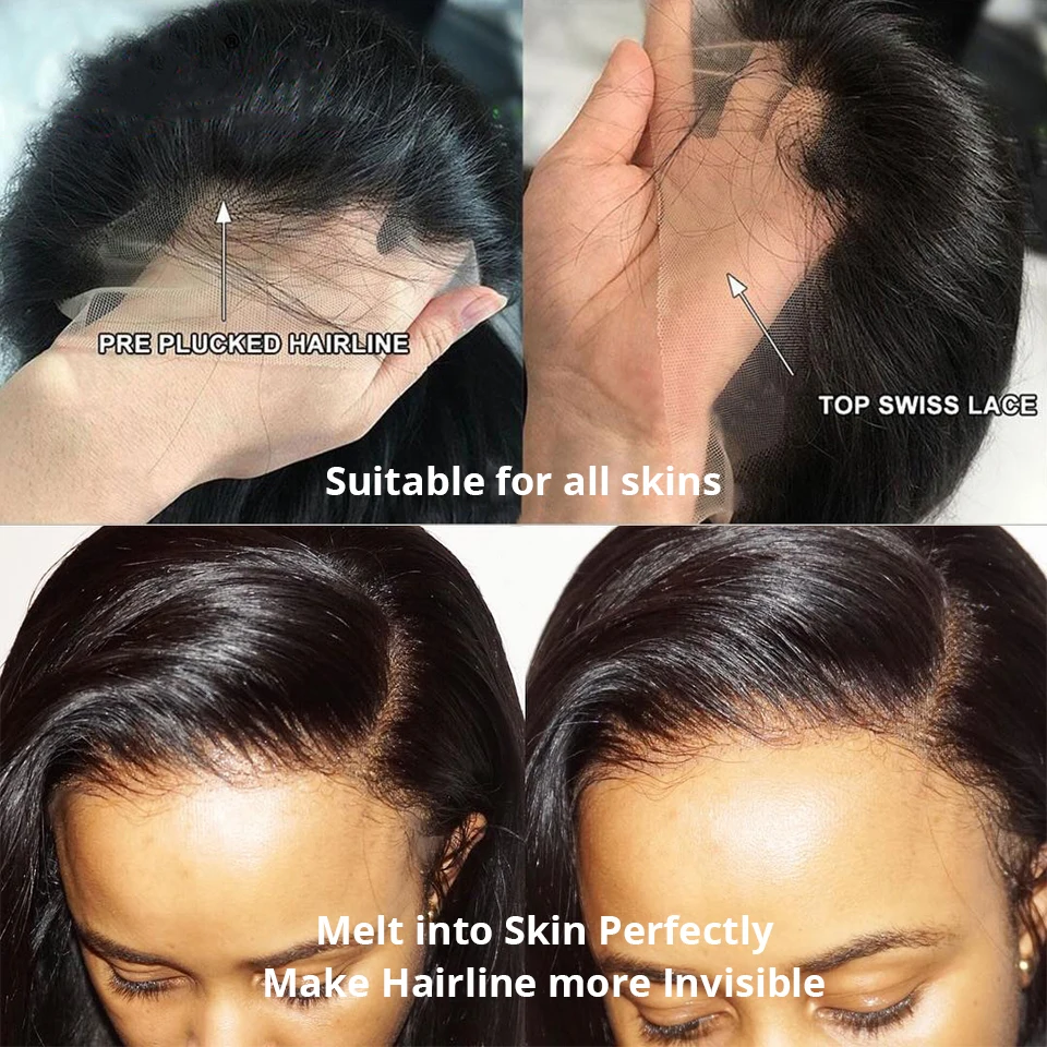 Raw Indian Hair 4x4 13x4 Hd Transparent Lace Frontal Wig Vietnamese Raw Hair Wigs Bone Straight Human Hair Wig For Women