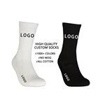 No Minimum Unisex Crew OEM Personalized Design Your Own Customized Socks Sox Custom Logo Socks