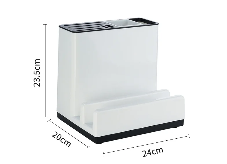 Hot White Plastic Tableware Cutting Board Storage Knife Holder Container For Kitchen