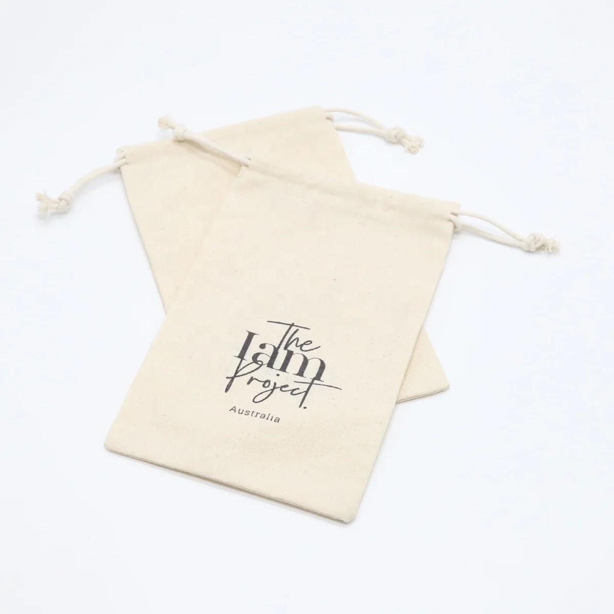 Customized Beige Cotton Muslin Drawstring Dust Gift Soap Bag Organic Promotion Cotton Soap Pouch