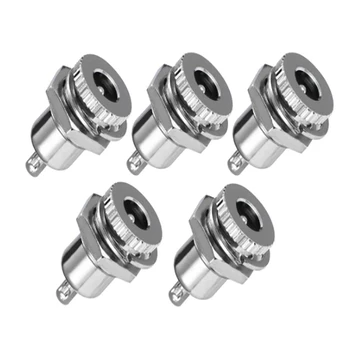 New 5-Pack DC-099 5.5 mm x 2.1mm 30V 10A DC Power Jack Socket,Threaded Female Panel Mount Connector Adapter