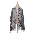 Scarf Jacquard Shawl Wholesale Lady Scarf Women Winter Jacquard Blend Plaid Pashmina Tassel Scarf Shawl