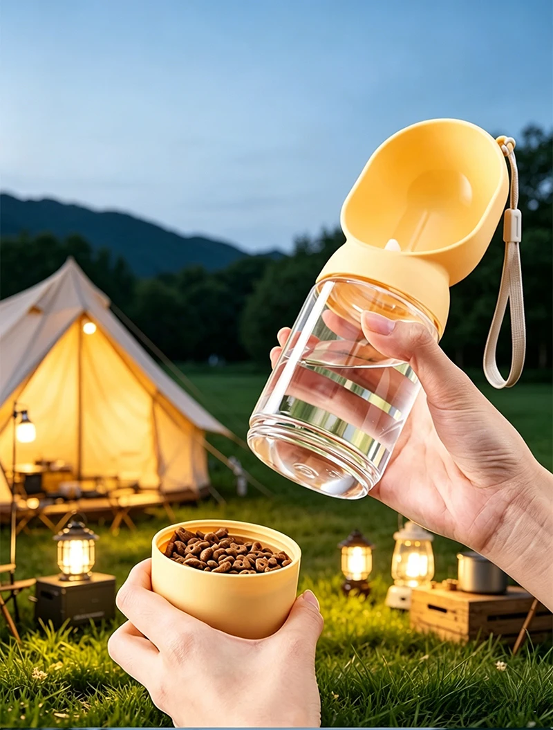 Hot 2in1 Portable Pet Water Bottle for Outdoor Use Convenient Food Water Feeder Ideal for Travel Walking Camping Pet Supplies manufacture