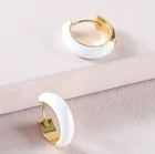 Earrings Minimalist Enamel Hoop Huggie Earrings Small Dainty Circle Huggie Earrings For Summer Vacation
