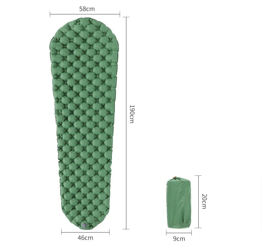 HiiPeak Ultralight Inflatable Sleeping Pad, Camping Air Mattress Bed With Pillow & Foot Press Connectable For Camping Hiking Fishing Backpacking - View #4