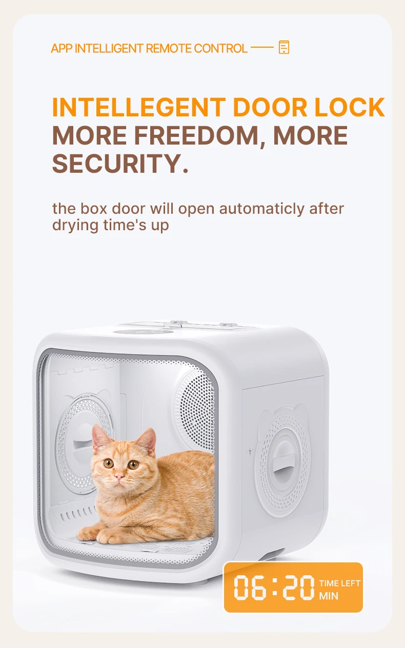 75L Smart Pet Dryer Box with Curved tempered glass 15 mins quick drying