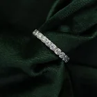 Ring Silver Eternity Silver Moissanite Ring 925 Sterling Silver Eternity Ring Moissanite Ring