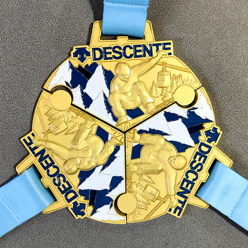 Factory Price Custom Zinc Alloy Award Puzzle Medals Bike Ski Gymnastics Pickleball Karate Metal Sport Medal details