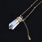 Jade Necklace Custom Multi Colors Natural Crystal Gemstone Jade Perfume Bottle Necklace Pendant