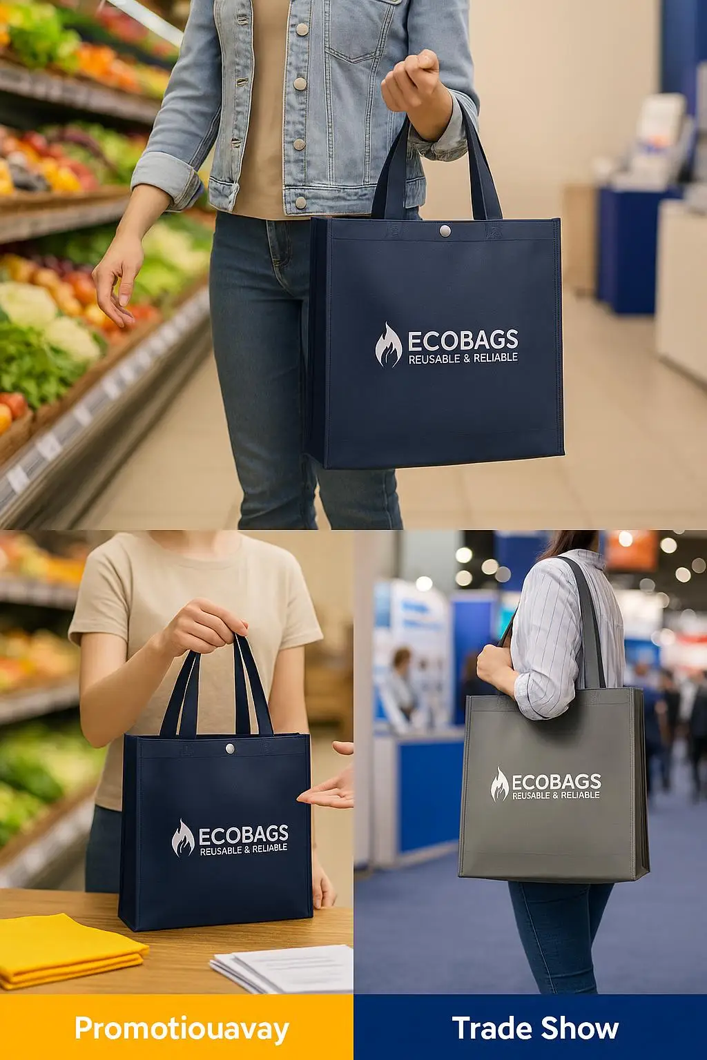 Custom Design Reusable Non-Woven Grocery Bag for Supermarket and Retail Shopping Screen Printed Logo Convenient Handle Sealing - detail 6