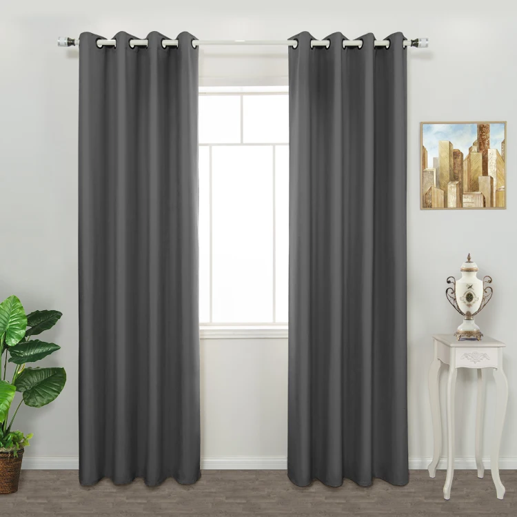 Hot sale home use 100% polyester double layer curtains for living rooms