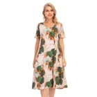 Product New Product Hot Selling Lotus Leaf Print Summer Womens Dresses Shirt Dress