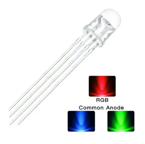 Mm Rgb Led Common Cathode Pin Red Green Blue Led Round Tricolor Led