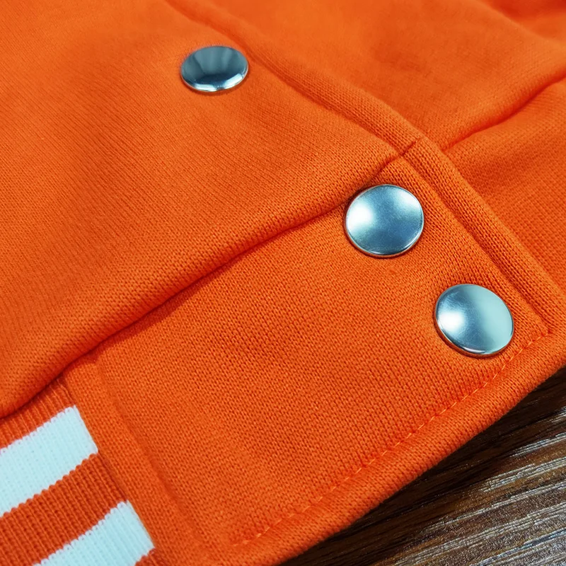 Pu Leather Crop Top 380 Gsm Baseball Fleece Womens Button Long Sleeve Custom Printing Logo Cropped Jacket