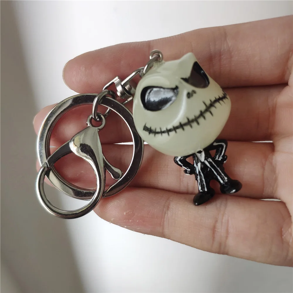 (New Arrival)Hot selling High Quality Resin The Nightmare Before Christmas Jack Anime luminous keychain For Gift