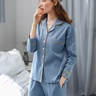 Sleep Ladies 2021 Custom Winter Plain Viscose Jersey Sleep Wear Set Cotton Casual Homewear Wholesale Ladies Pajamas