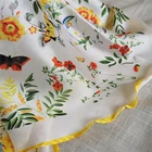 Yellow Scarves China Supplier Fashion Ladies Square Silk Scarf Soft Yellow Irregular Pattern Scarf