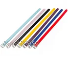 Collar Wholesale Adjustable Colorful PU Leather Solid Soft Pet Dog Collar For Small Medium Large Dogs