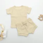 Baby Clothes Summer Organic Cotton Baby Ribbed Set Short Pajamas Set Clothes For Babies