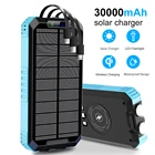 Bank 2021 New Amazon Waterproof Solar Panel 30000mah Portable Power Bank For Laptop Mobile Wireless Charger