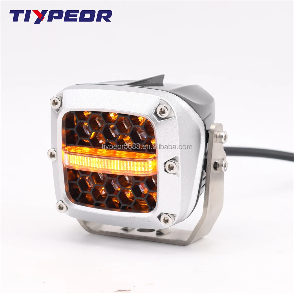 product tiypeor super bright flush mount led work lamp 12v spot 4x4 60w work light 4 mini work light for motorcycle truck boat trailer-4