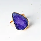 Druzy Rings Ring Ladies Fashion Druzy Gemstone Rings Custom Gold Natural Stone Ring