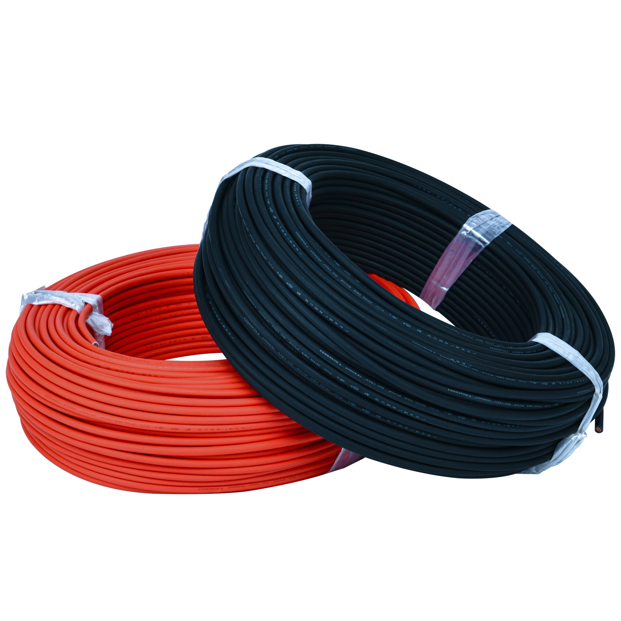 TUV/UL H1Z2Z2-K Customized Factory DC Wire 4mm2 6mm2 10mm2 Red Black 100m/Roll Xlpe Tinned Copper Pv Solar Cable插图1 TUV/UL H1Z2Z2-K Customized Factory DC Wire 4mm2 6mm2 10mm2 Red Black 100m/Roll Xlpe Tinned Copper Pv Solar Cable插图1