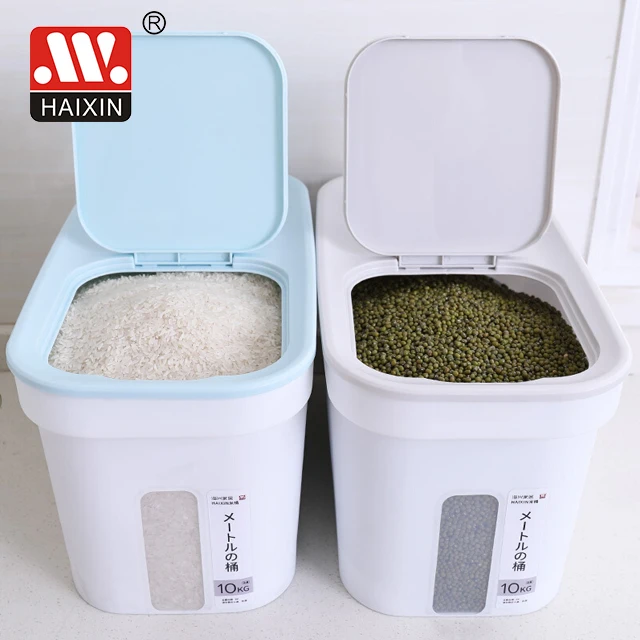 New Rice Dispenser Storage Box Container 10kg Cereals And Grain Bucket Dry Food Storage Container For Organizing Home Kitchen