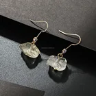Rose Quartz Earring Natural Rose Quartz Raw Stone Healing Crystal Fashion Drop Earring Set For Woman Jewelry