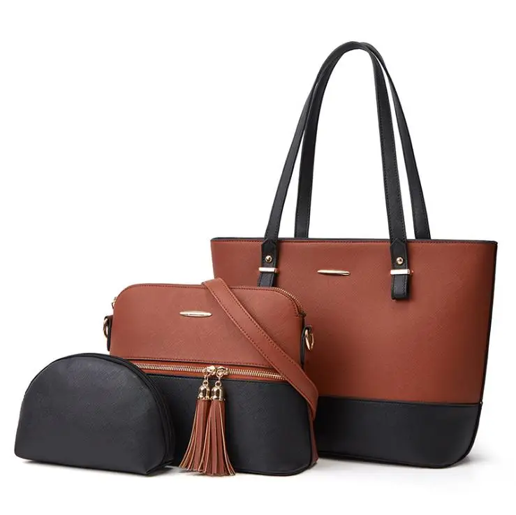 Women Large Handbag Purses Shoulder Bag 3pcs Tote Set Crossbody Clutch Purses