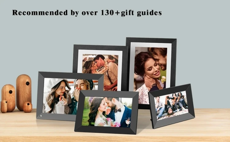 数码相框FRAMEO 10.1 "WiFi数码相框，带金属外壳和木制外壳