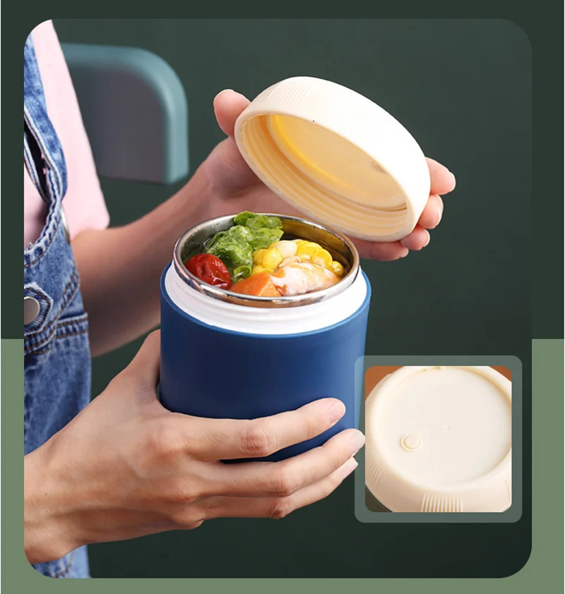 Portable 304 Stainless Steel Kids Adult Student Thermal Soup Milk Cups Office Breakfast Porridge Cereal Cup Set