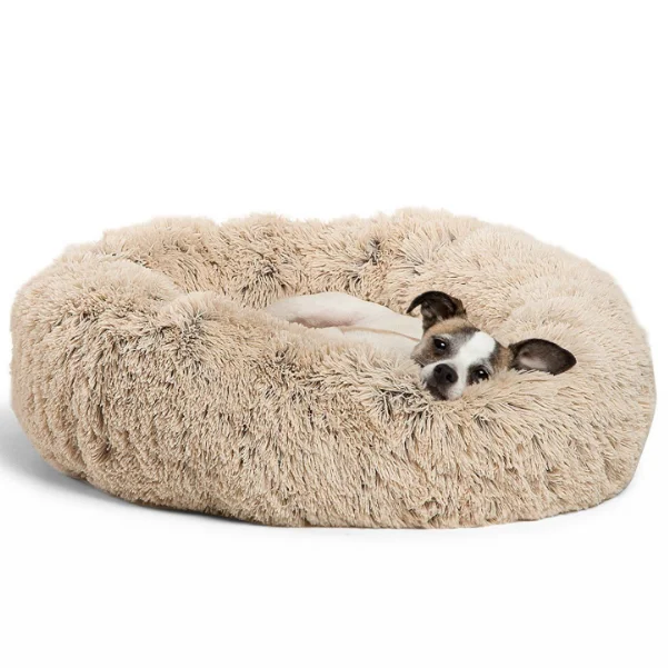 dog bed fluffy round