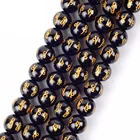 Obsidian Natural Stone Beads 6 Words Natural Obsidian Stone Beads For Jewelry Runes Buddha Beads