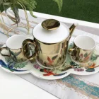 Coffee Manufacturer Wholesale Porcelain Mirror Tea Coffee Drinks Pot Set