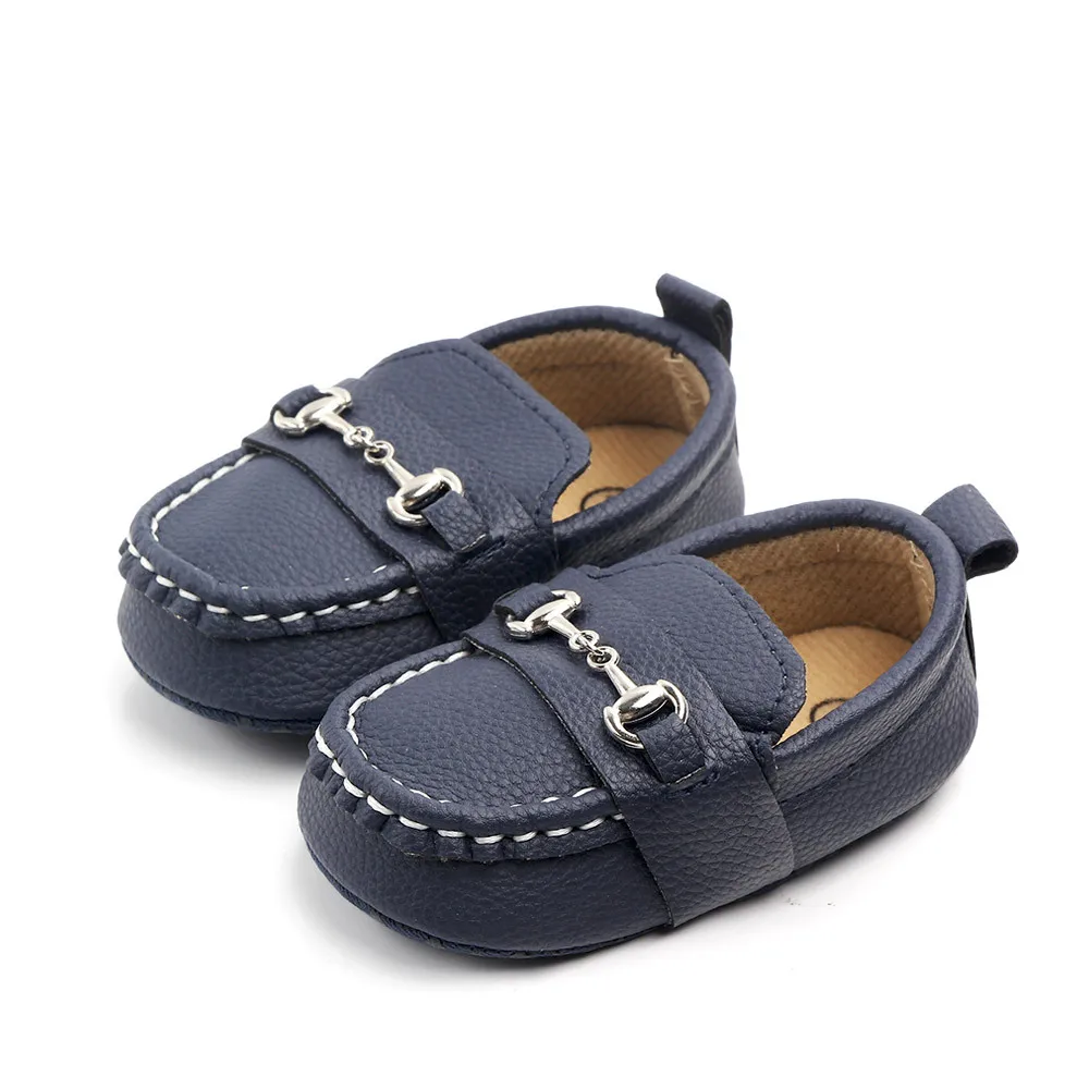 High Quality New Fashion Soft Bottom Infants Boys Girls Loafers Shoes Newborn Solid PU Leather Baby Casual Baby Moccasins details