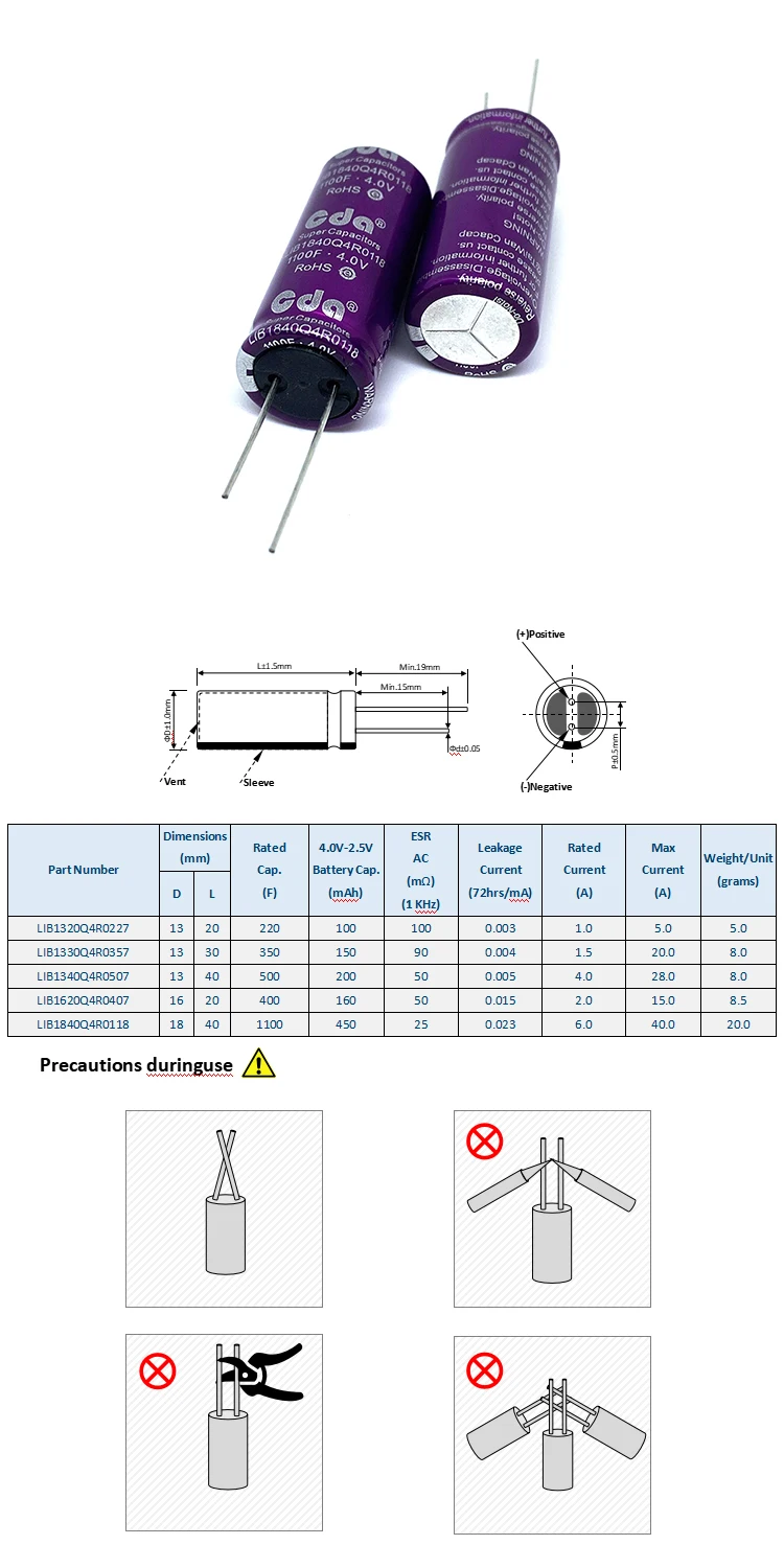 Lic Super Capacitor Battery V F Stand Alone Or Aug Original Cda