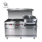 Range Commercial Custom ETL Griddle USA America Burner Gas Furnace Cooking Pot Stove Range With Oven