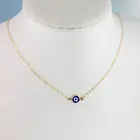 Jewelry Women's Jewelry Thin Blue Evil Eyes Gold Necklace