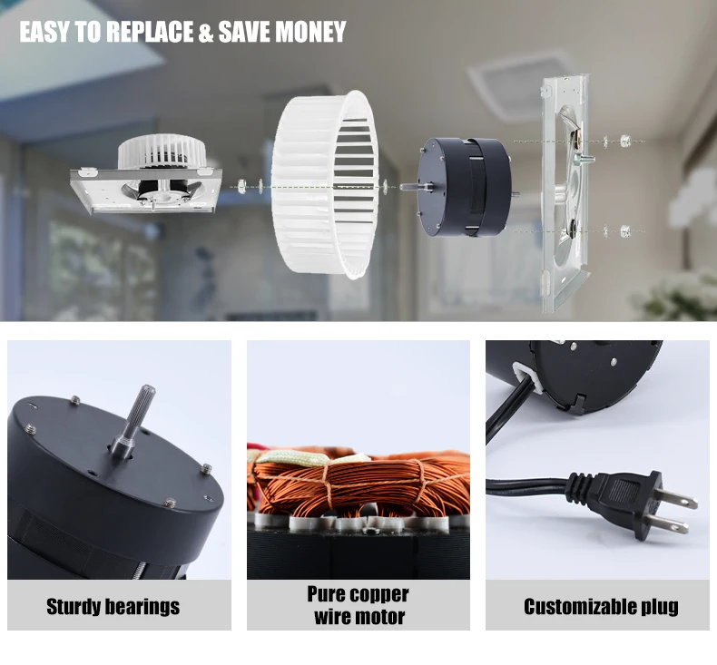 Compatible with Bath Fan, 1550, RPM, 115V, 3.3" - detail 14
