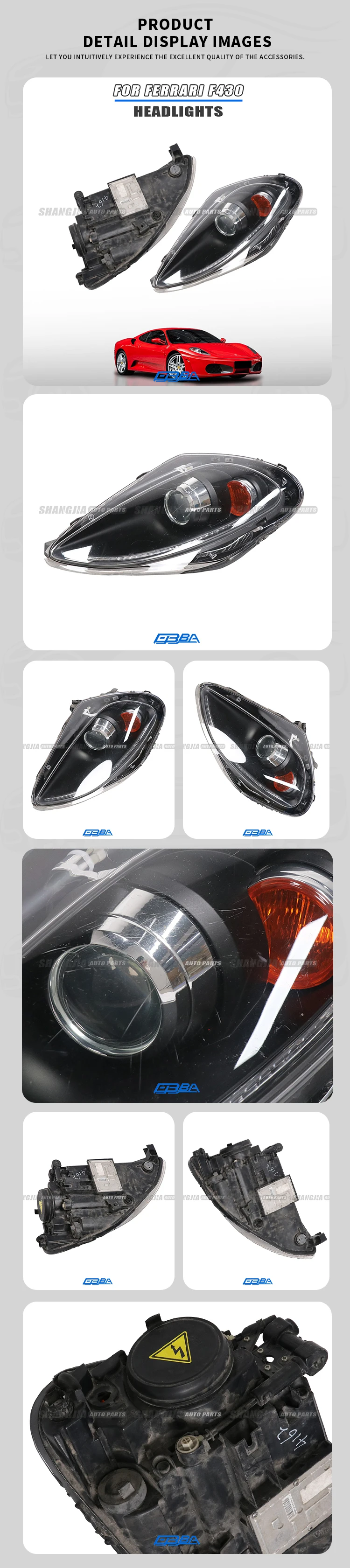 Mass Supply Front Lights Bi-Xenon Light For Ferrari F430 2007 Right 98101240 Hid Xenon Headlight Bulb details