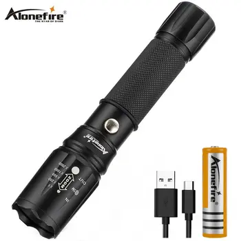 AloneFire X590 XM-L T6 LED Zoom Flashlight Waterproof Travel fishing Camping high power Work Night Lighting Torch 18650 battery