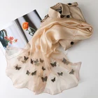 Long Shawls Flower Butterfly Wholesale Embroidered Long Scarves Shawls Scarf For Women Autumn