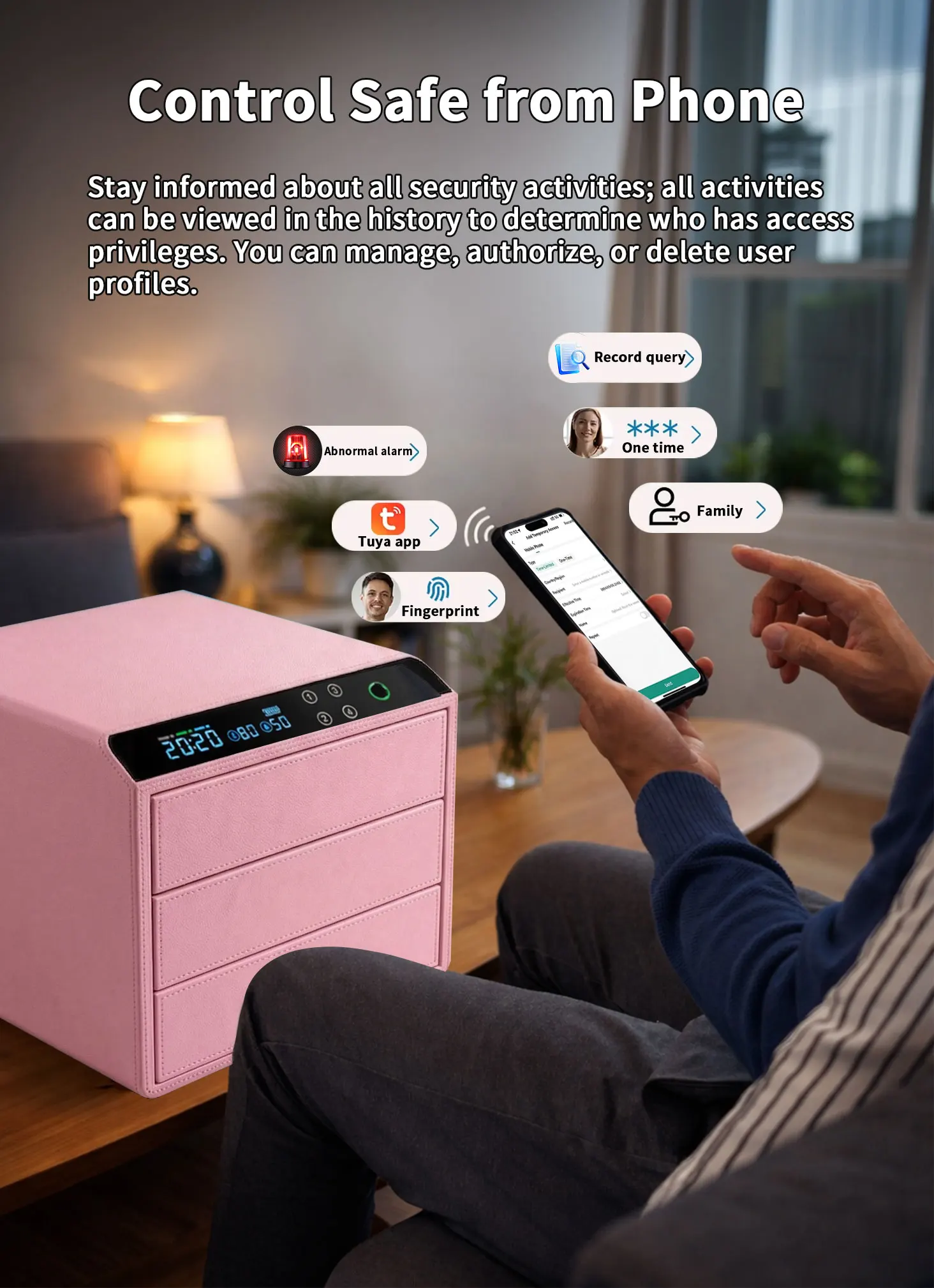 product ceqsafe smart durable steel coffre fort secret hidden compartment stash storage security cash safe box with fingerprint lock-3