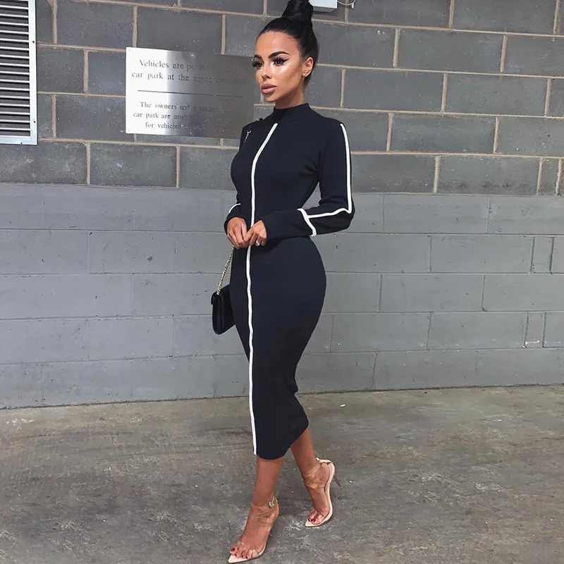 Casual Dresses Ladies Long Sleeve Wrap 