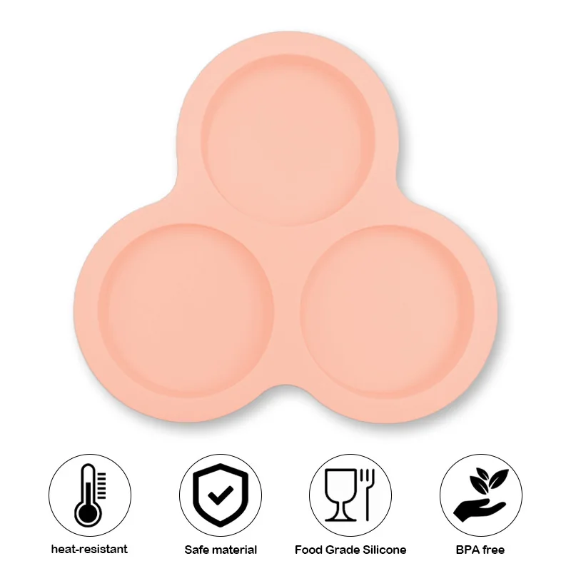 4 Inch High-Temperature Resistant Silicone Cake Molds 3 Grid Round Shapes DIY Pizza Baking Pan Tools factory